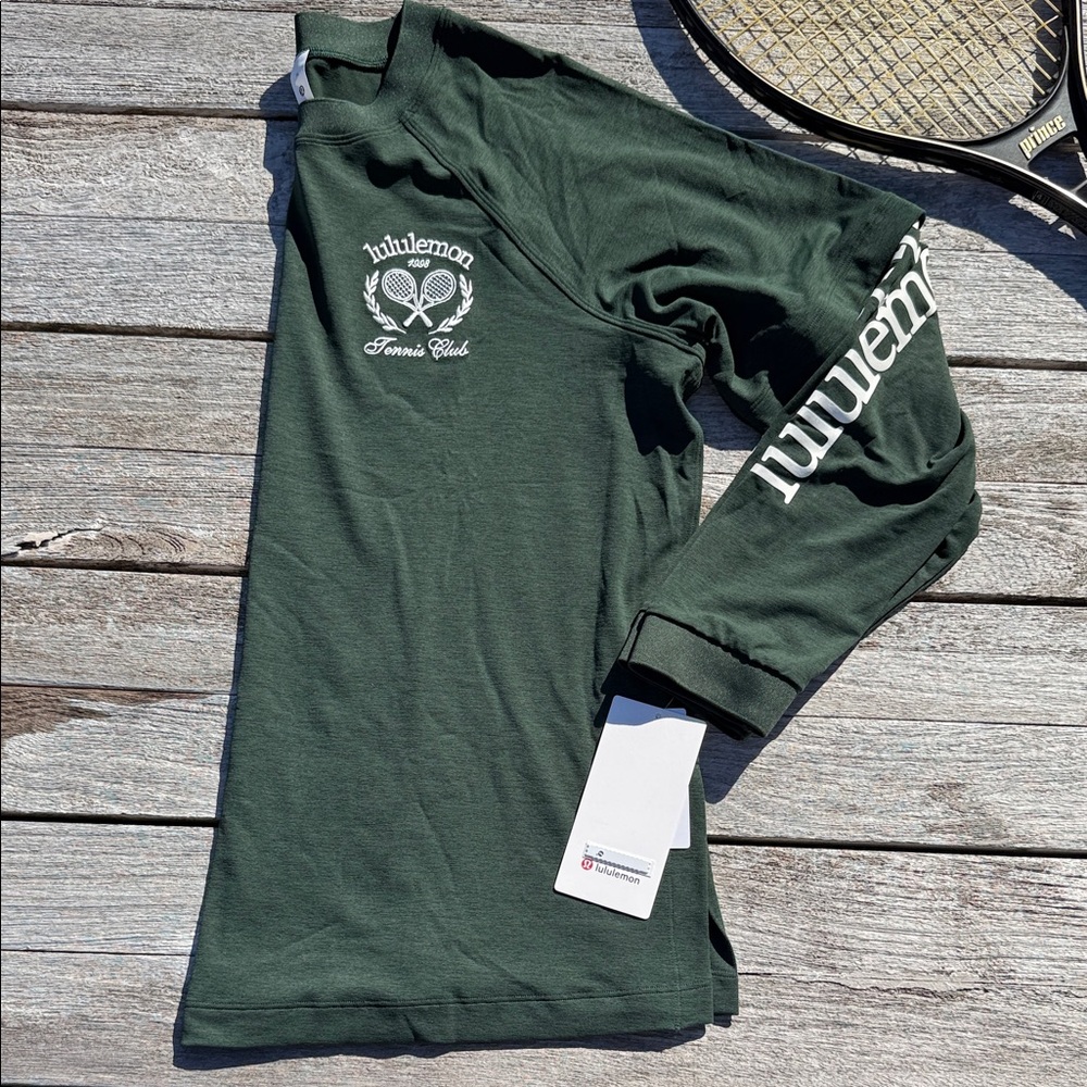 Lululemon Layered Long-Sleeve T-Shirt Tennis Club Legacy Green / White size 14